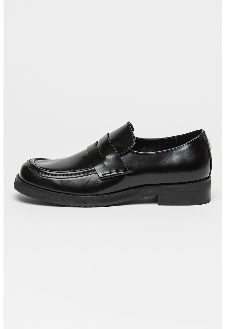 Pantofi loafer uni de piele - Negru