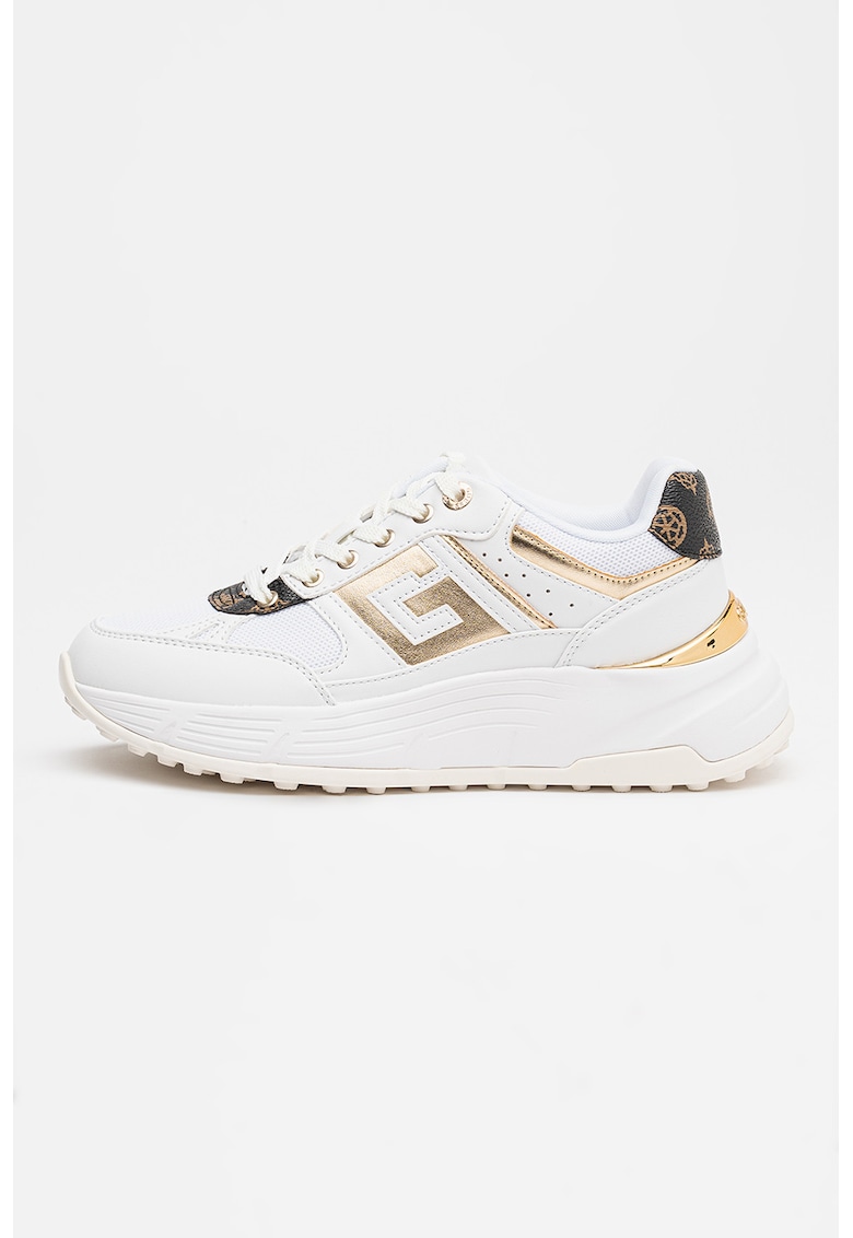 Pantofi sport wedge de plasa si piele ecologica