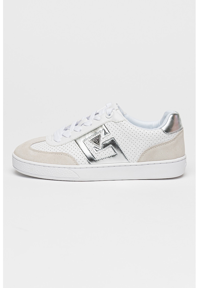 Pantofi sport perforati cu insertii de piele intoarsa Pantofi sport perforati cu insertii de piele intoarsa