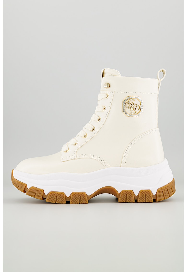 Ghete de piele ecologica cu logo decorat cu strasuri