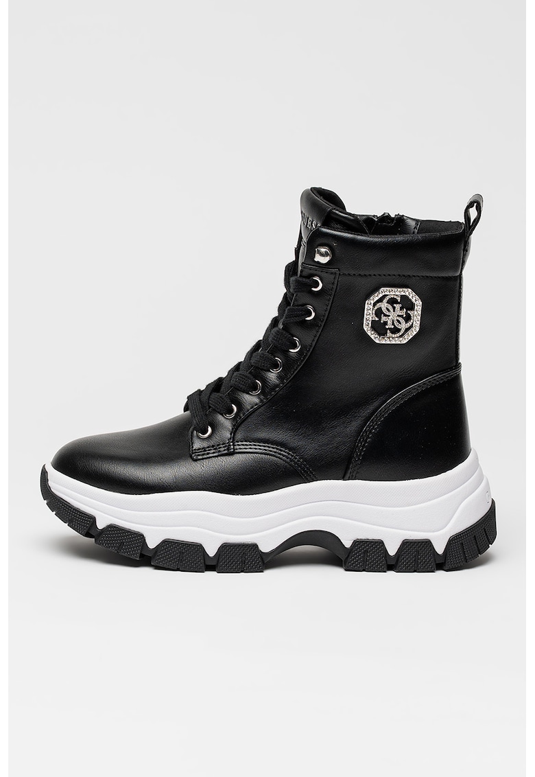 Ghete de piele ecologica cu logo decorat cu strasuri