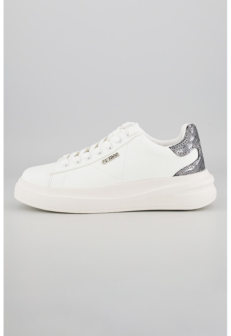 Pantofi sport din piele cu aplicatie cu paiete