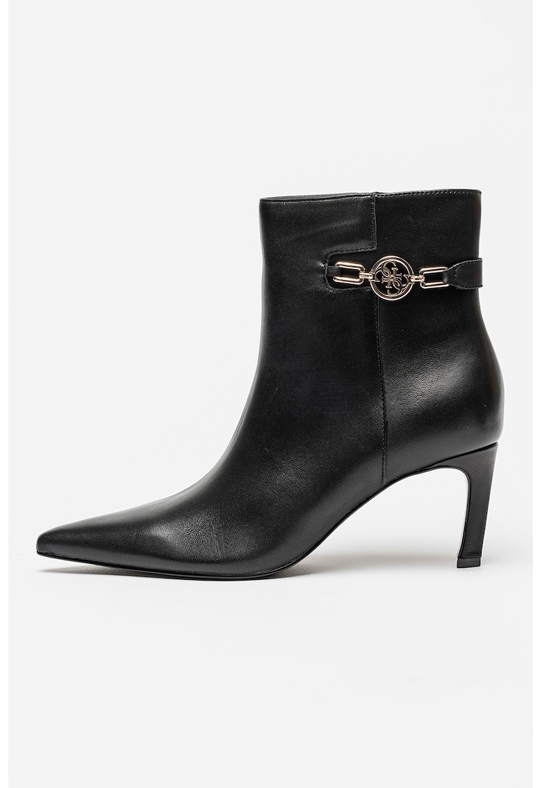 Botine de piele cu varf ascutit Paislie - Negru