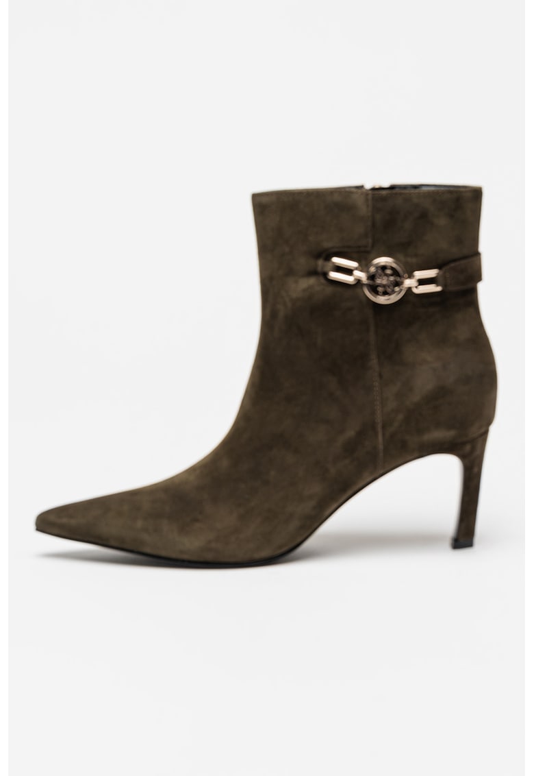 Botine de piele intoarsa cu varf ascutit Paislie