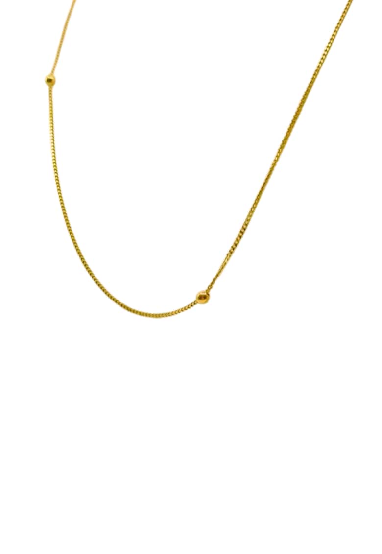 Lant Aur 14K - tip cocktail cu 5 bilute - Model Mini Multi Balls - 50 cm