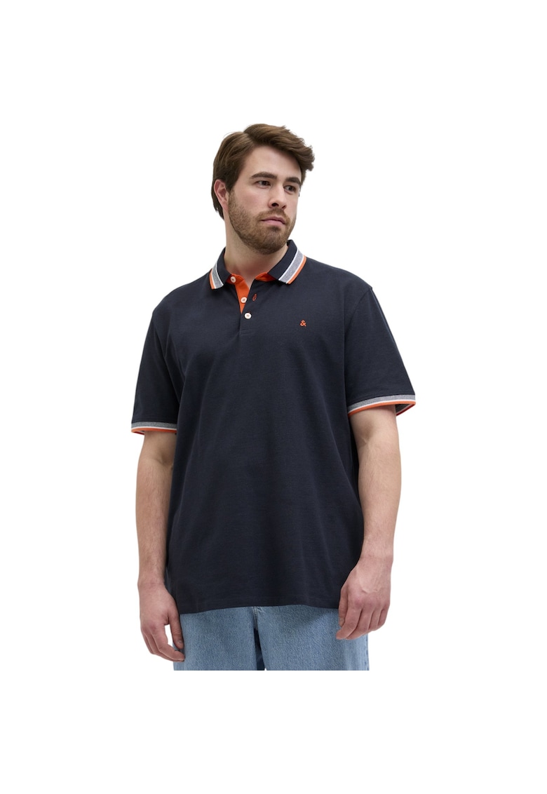 Tricou JACK &JONES Paulos Polo SS PLS 47056 - Portocaliu/Albastru inchis