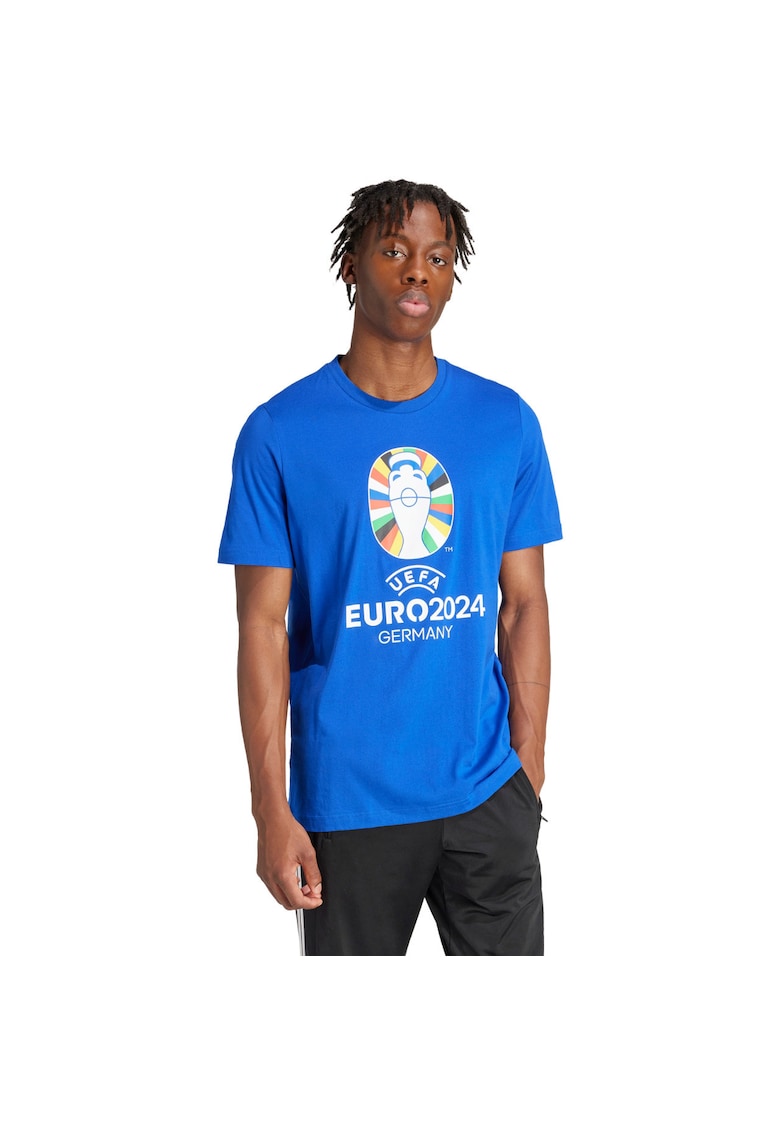 Tricou sportiv - Euro24 - bumbac - albastru