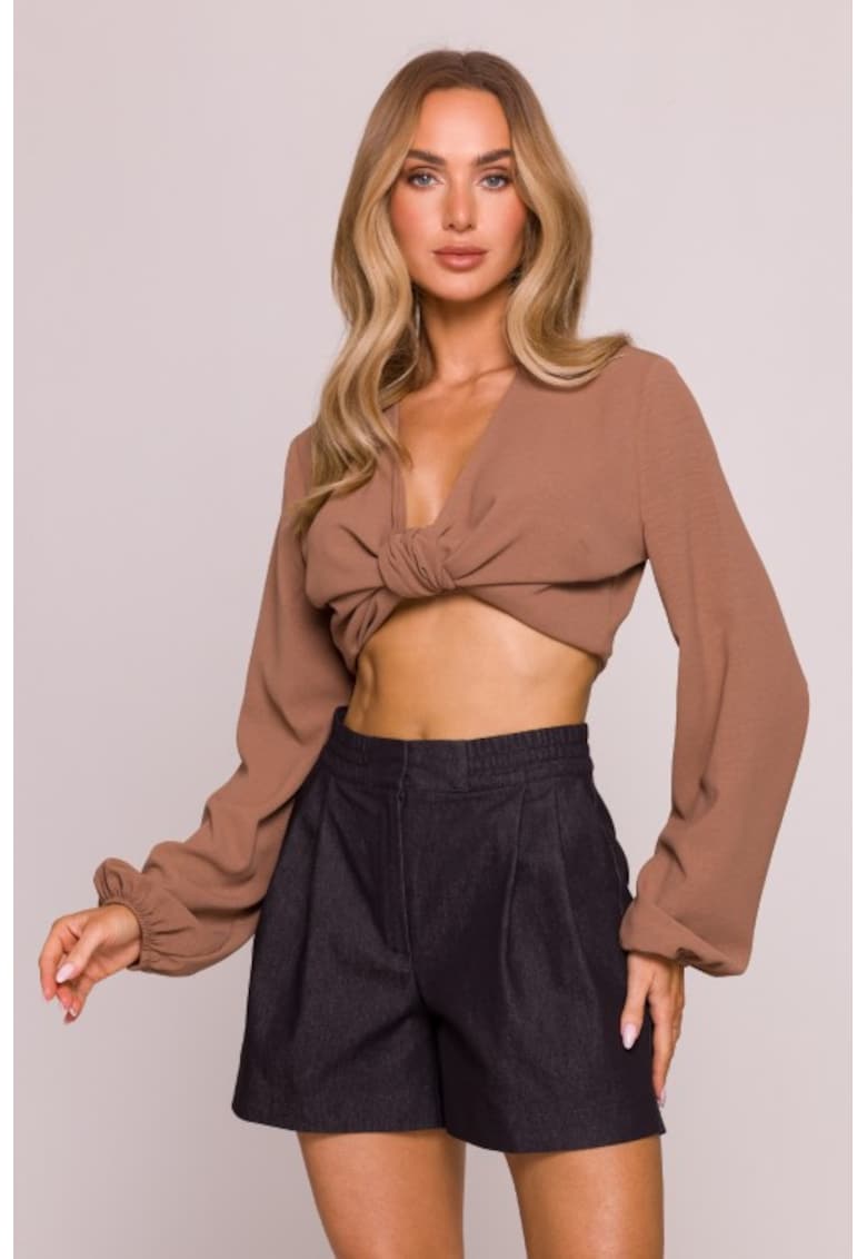 Shorturi dama cu talie inalta si buzunare -