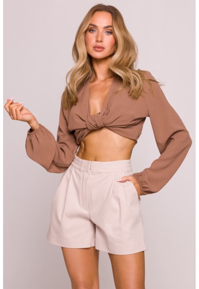 Shorturi dama cu talie inalta si buzunare -
