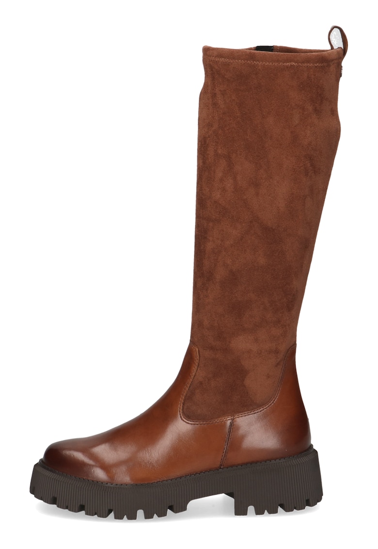 Cizme lungi din piele cu fermoar