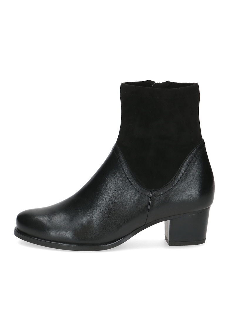 Botine din piele cu toc masiv