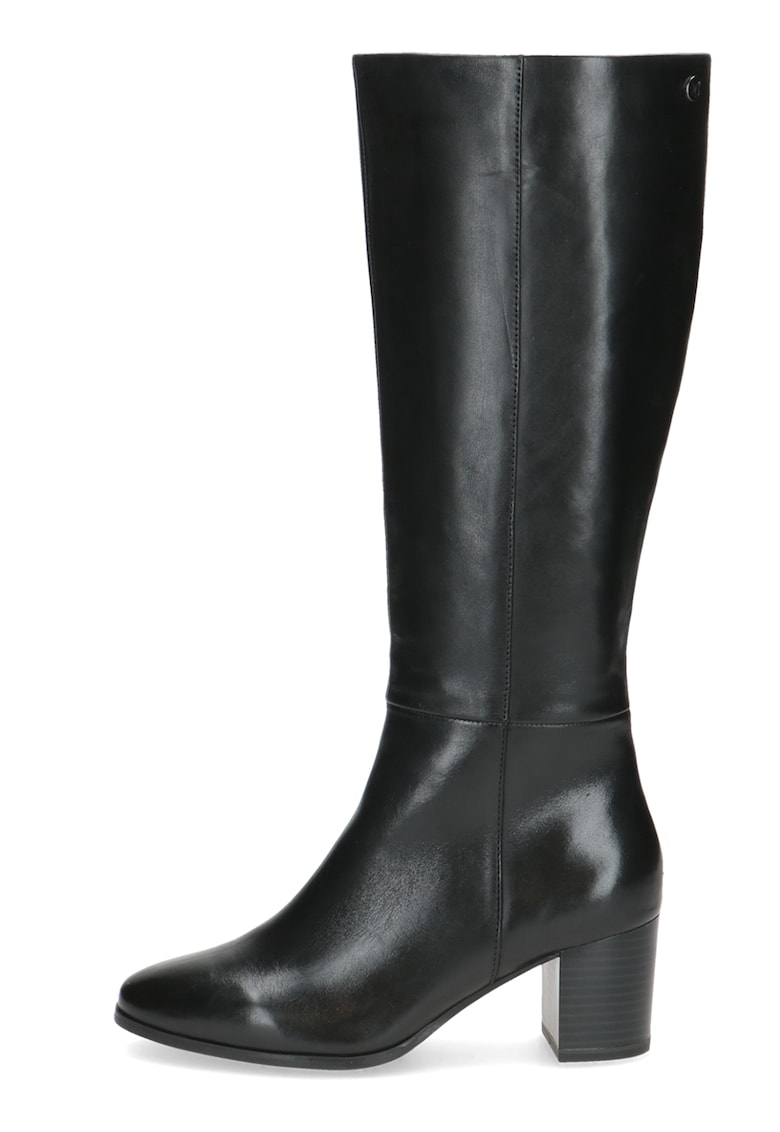 Cizme lungi pana la genunchi din piele cu toc masiv