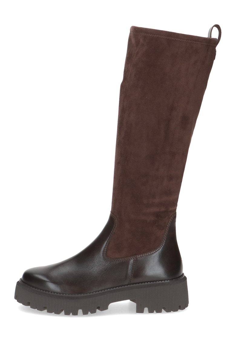 Cizme lungi din piele cu fermoar