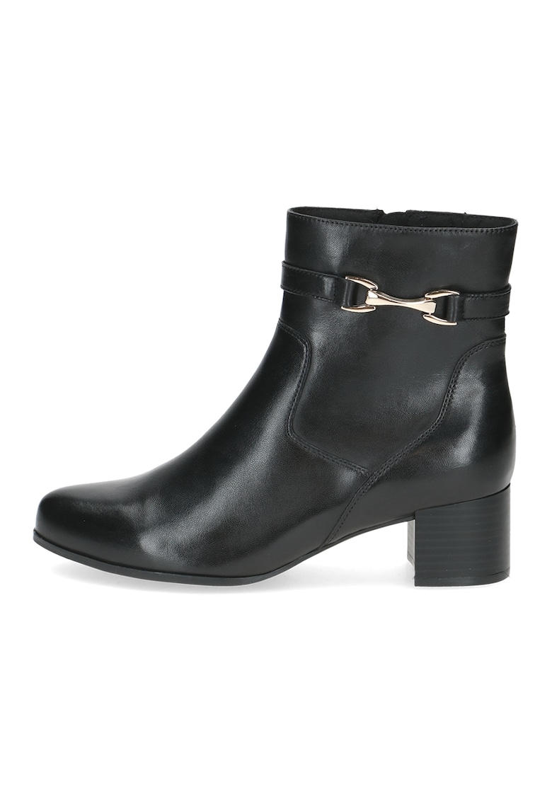 Botine din piele cu detaliu metalic