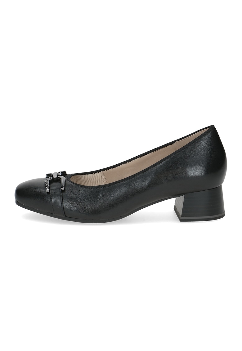 Pantofi din piele cu toc kitten si varf patrat Pantofi din piele cu toc kitten si varf patrat