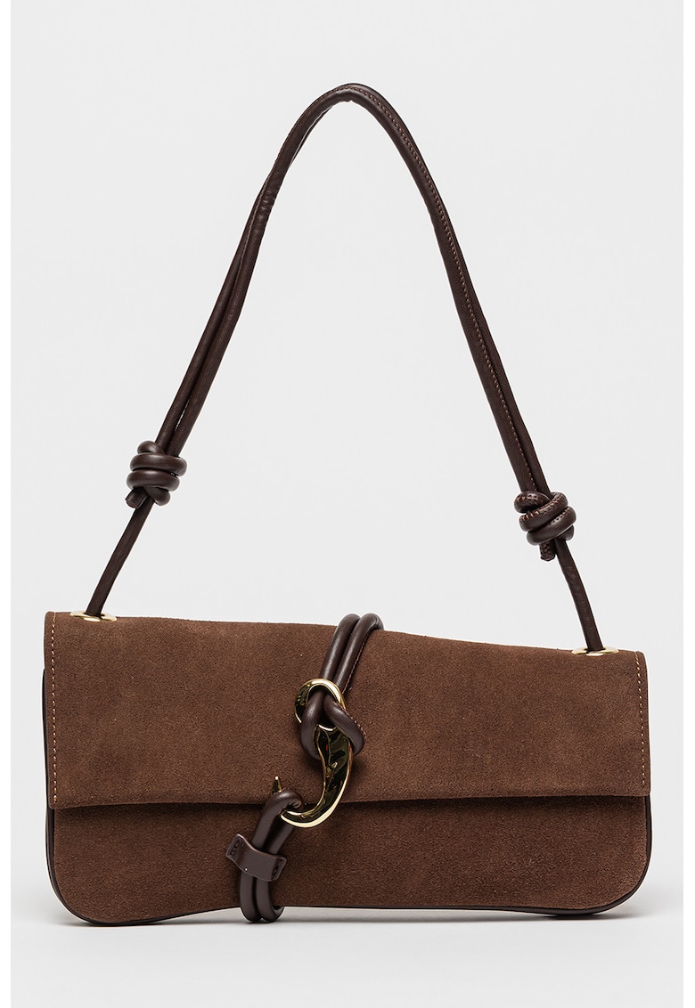 Geanta din piele intoarsa cu bareta de umar Alice - Maro