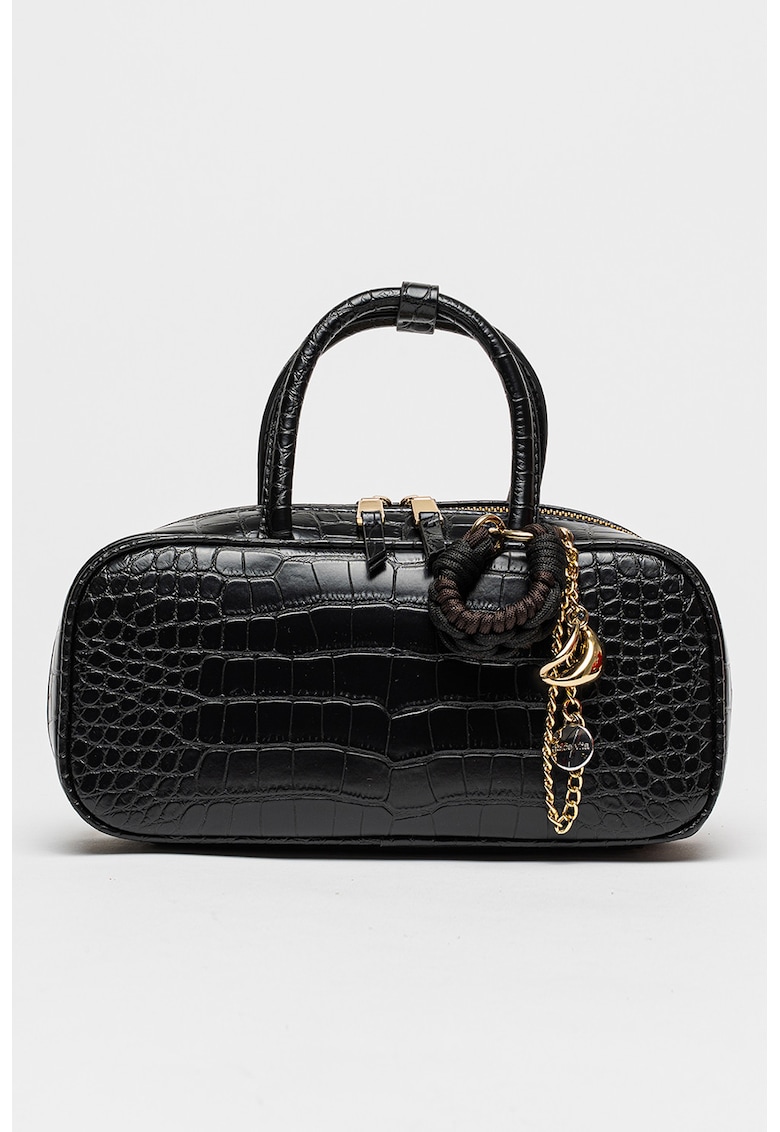 Geanta bowler de piele ecologica Flyn - Negru