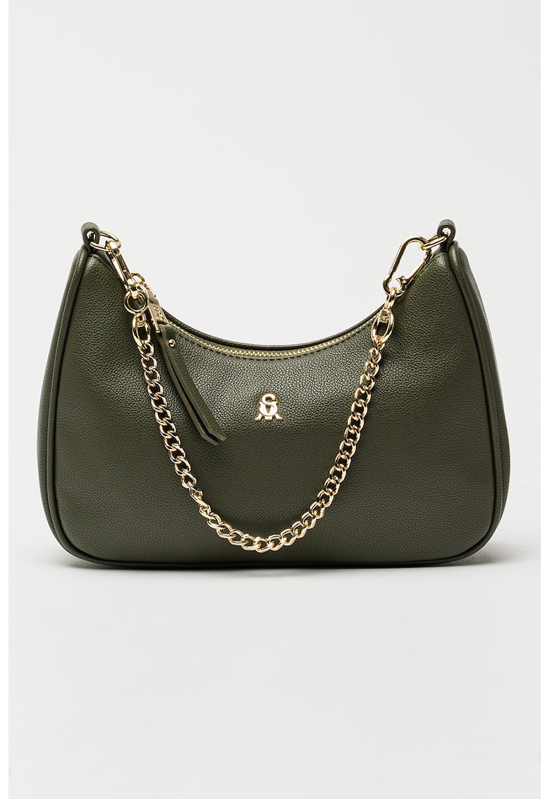 Geanta de piele ecologica cu etui mic decorativ - Verde masliniu