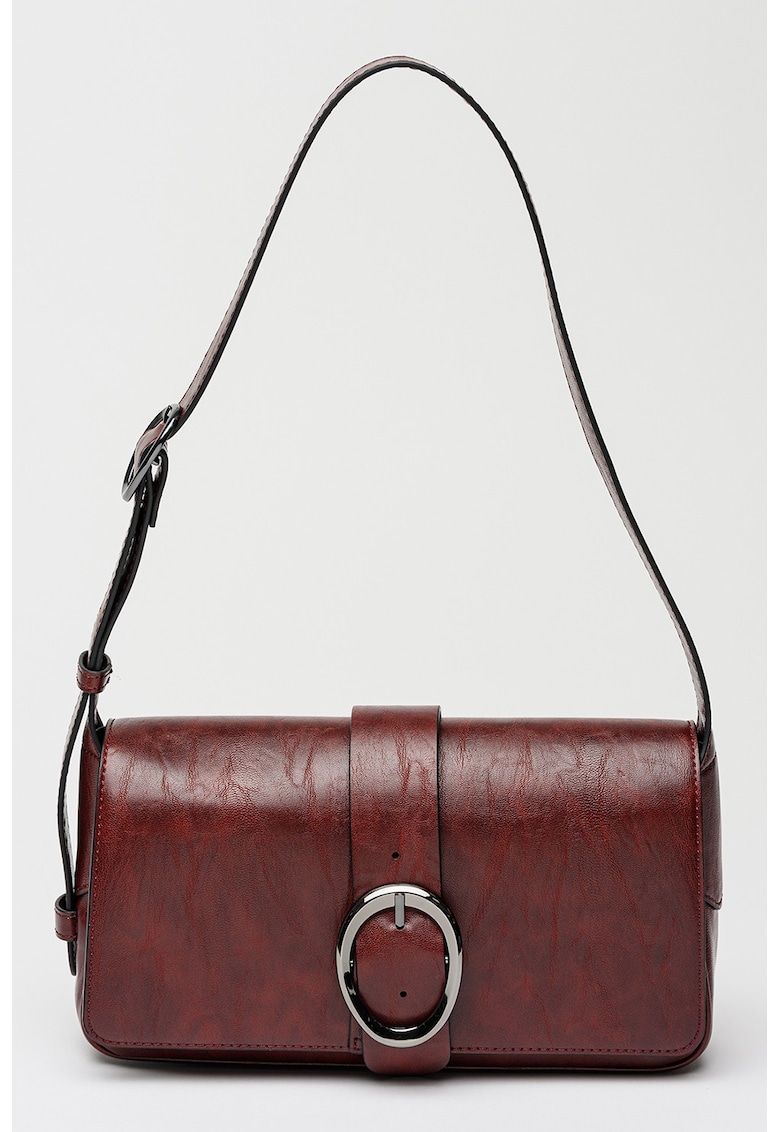 Geanta de piele ecologica cu bareta de umar Bcelena - Rosu inchis