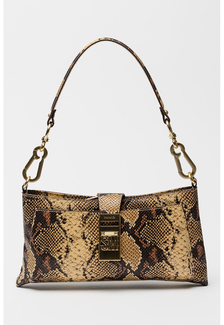 Geanta crossbody de piele ecologica cu model sarpe