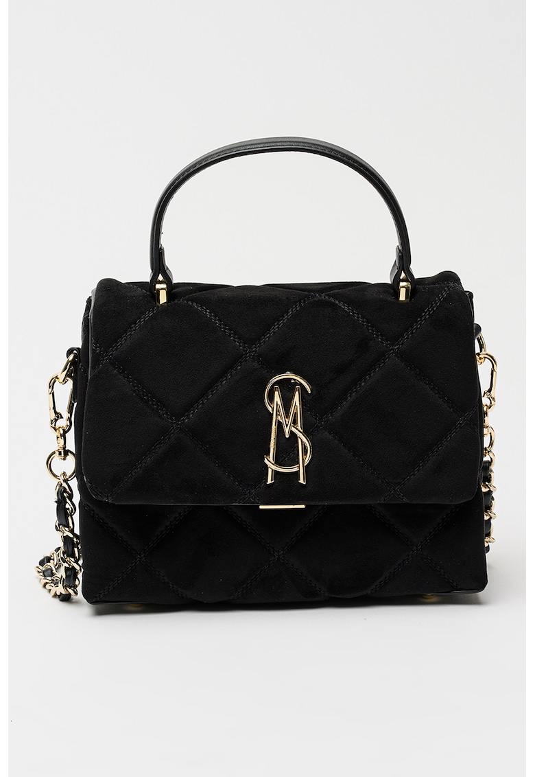 Geanta crossbody matlasata cu clapa si bareta lant