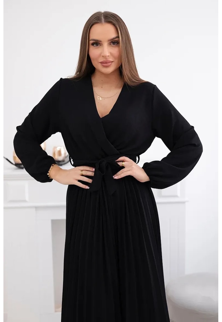 Rochie cu model petrecut si pliuri in partea inferioara - Rochie cu model petrecut si pliuri in partea inferioara -