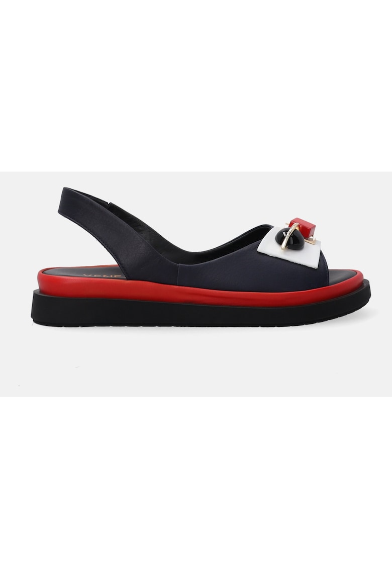 Sandale de piele cu talpa bicolora