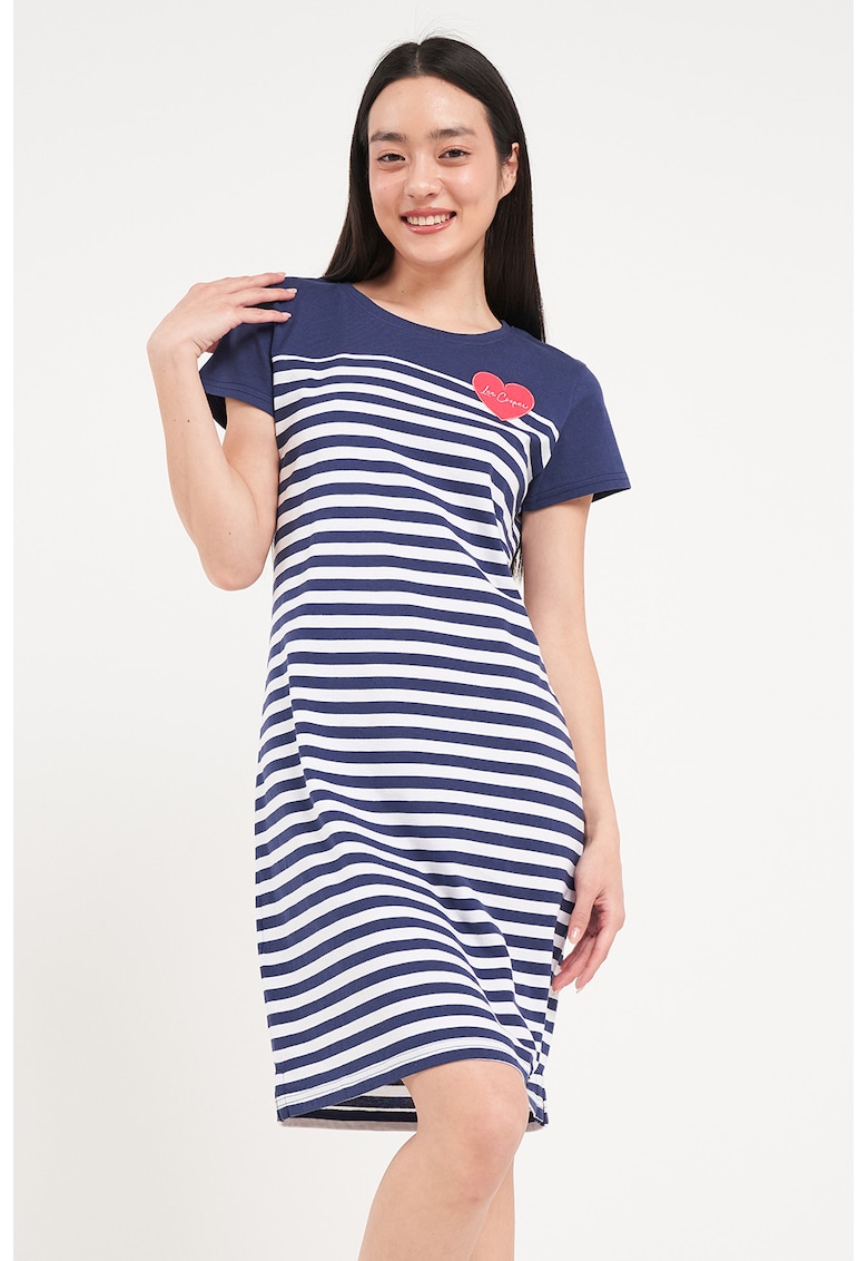 Rochie-tricou cu dungi