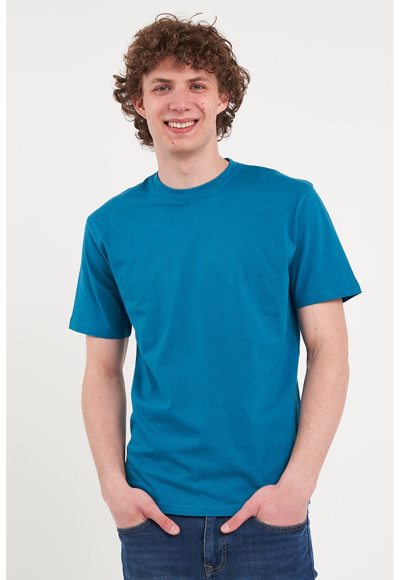 Tricou regular fit cu decolteu la baza gatului Tricou regular fit cu decolteu la baza gatului