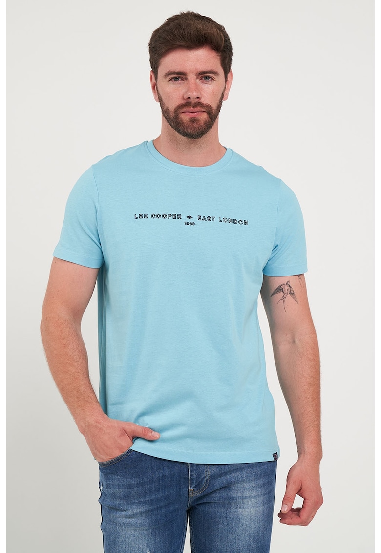 Tricou cu imprimeu logo - Albastru glaciar