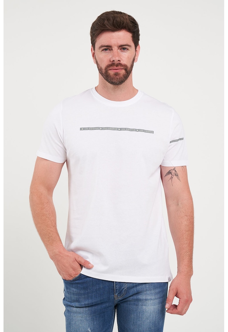 Tricou cu imprimeu logo - Alb