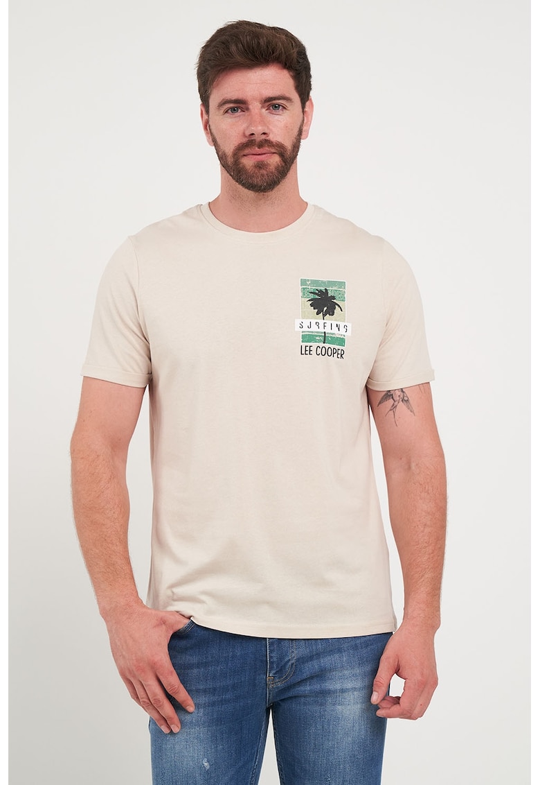 Tricou cu imprimeu grafic - Bej