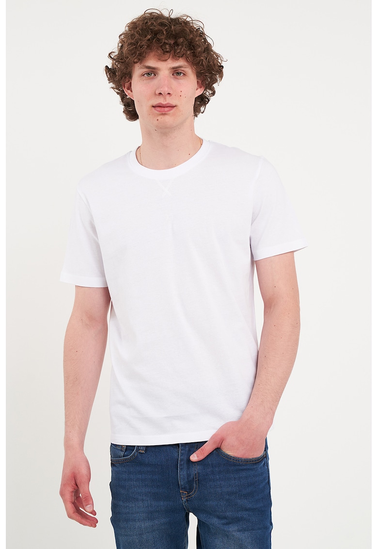 Tricou regular fit cu decolteu la baza gatului Tricou regular fit cu decolteu la baza gatului