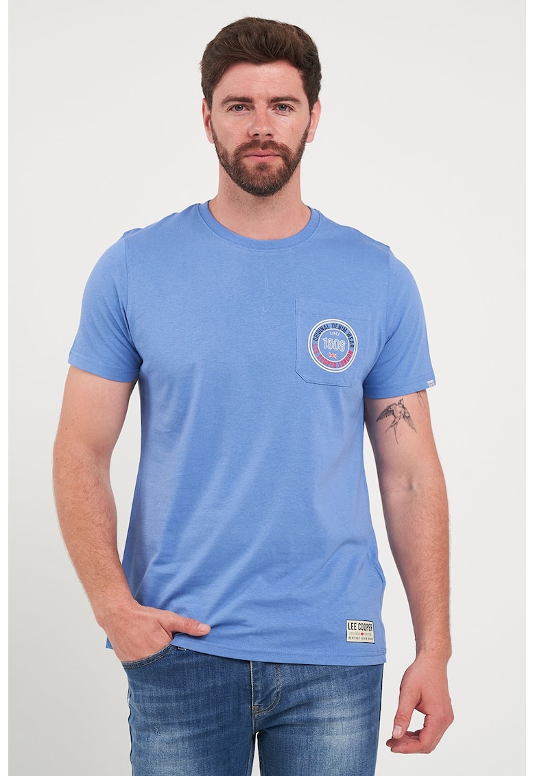 Tricou cu imprimeu text - Albastru lavanda