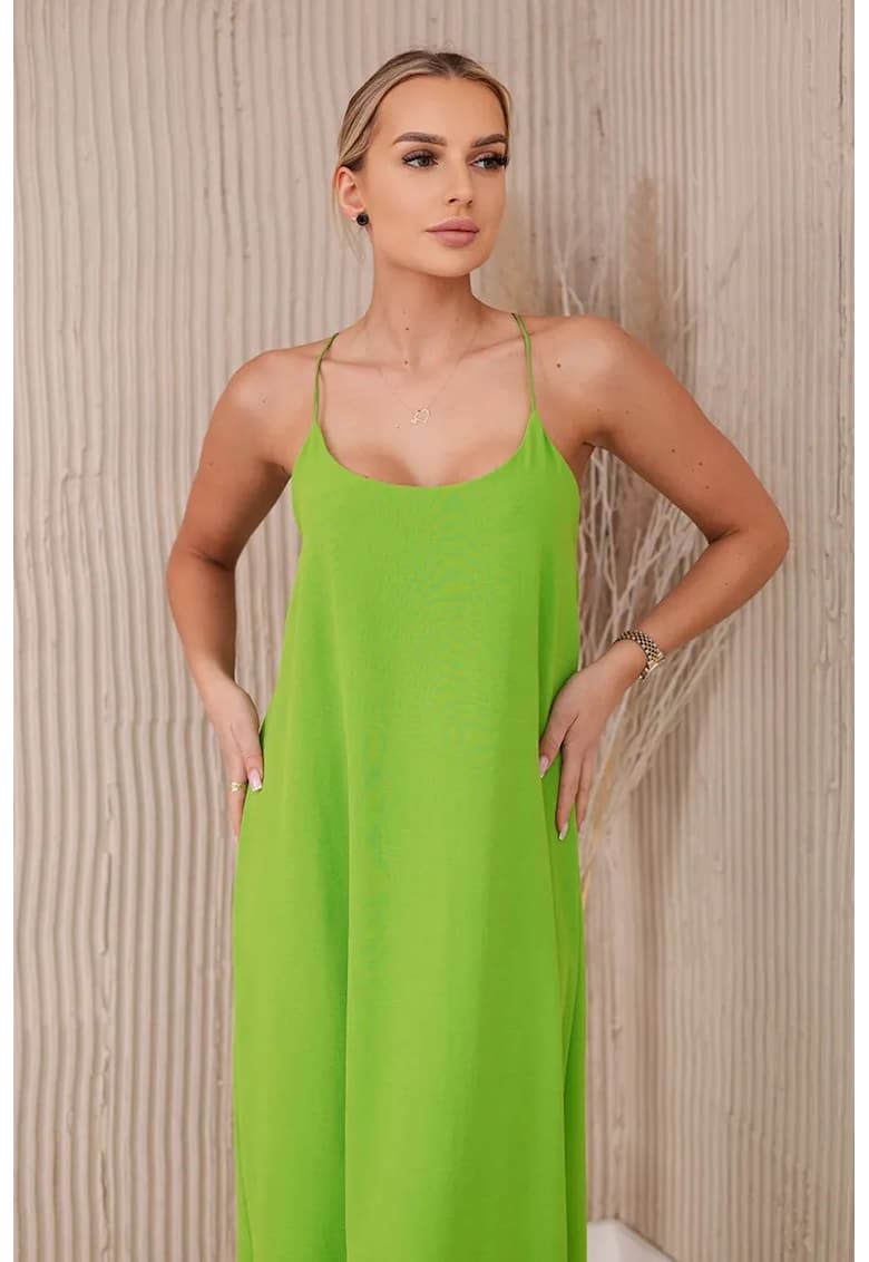 Rochie lunga cu bretele inguste -