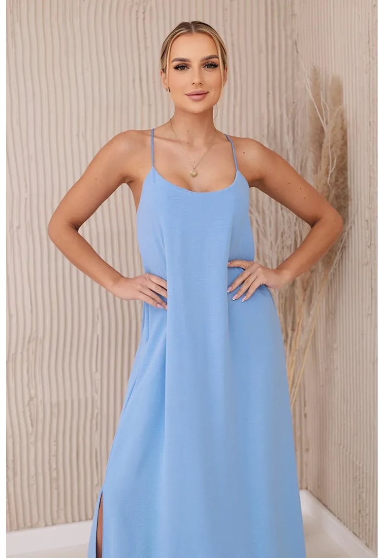 Rochie lunga cu bretele inguste -