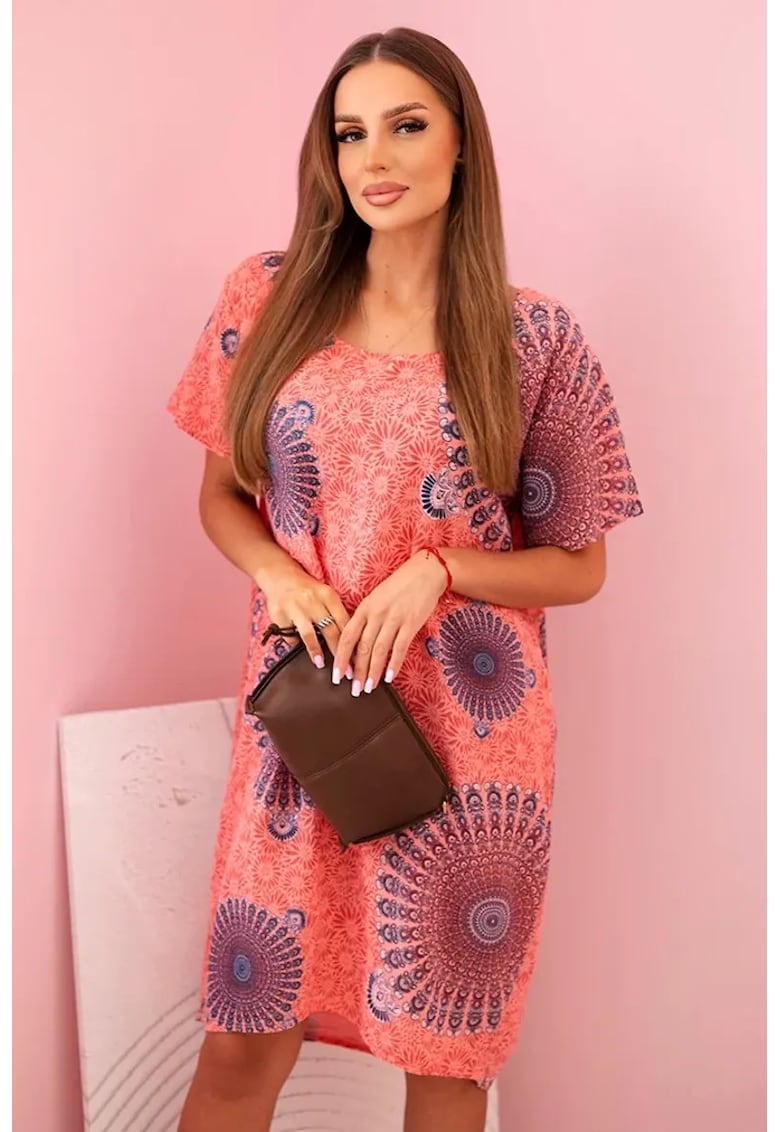 Rochie midi lejera cu maneci scurte -