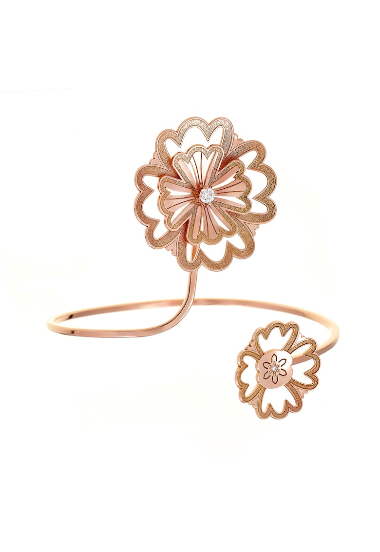 Bratara fixa rose gold twin Faith Flowers