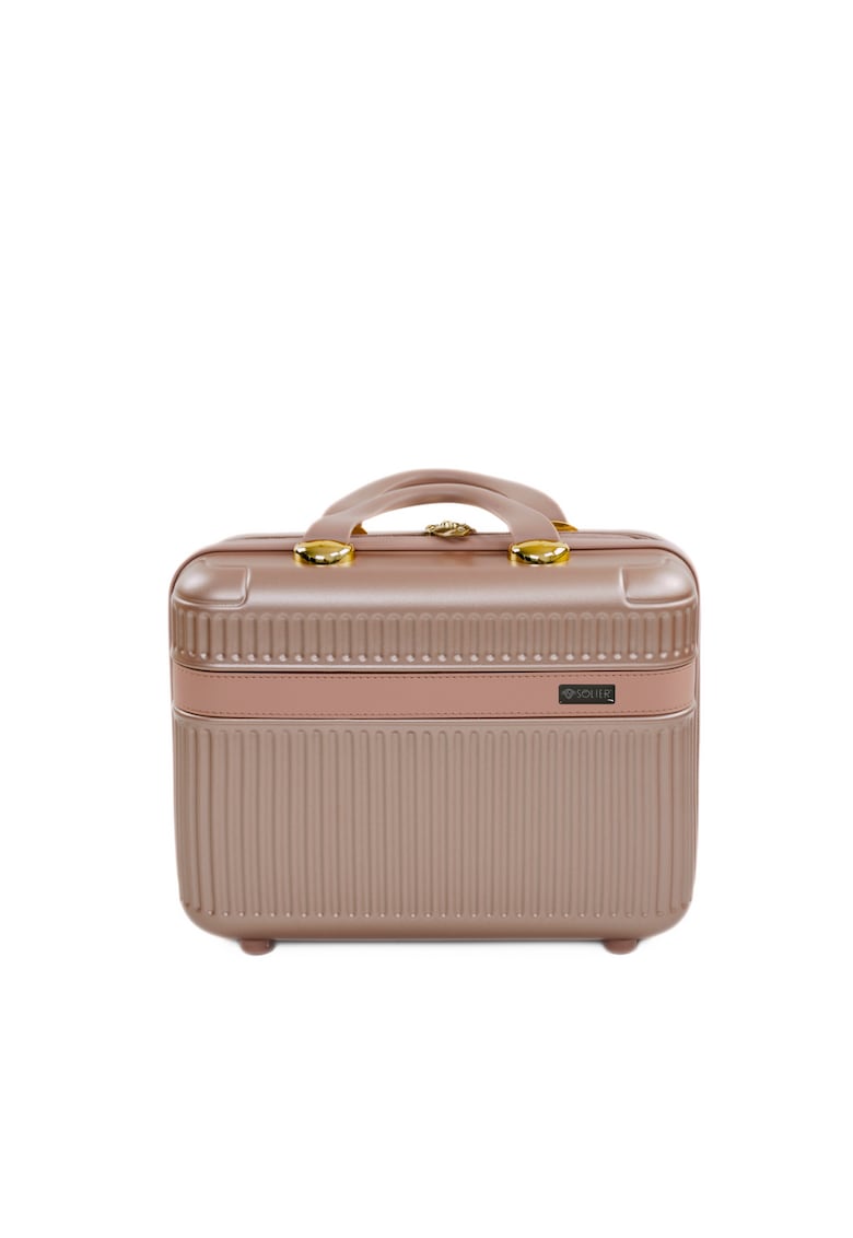Geanta Solier tip cufar de voiaj 12"" ABS - Auriu rose
