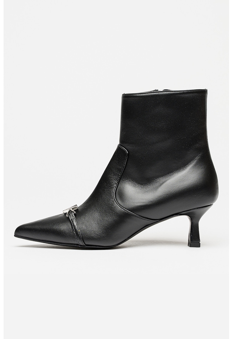 Botine de piele cu varf ascutit