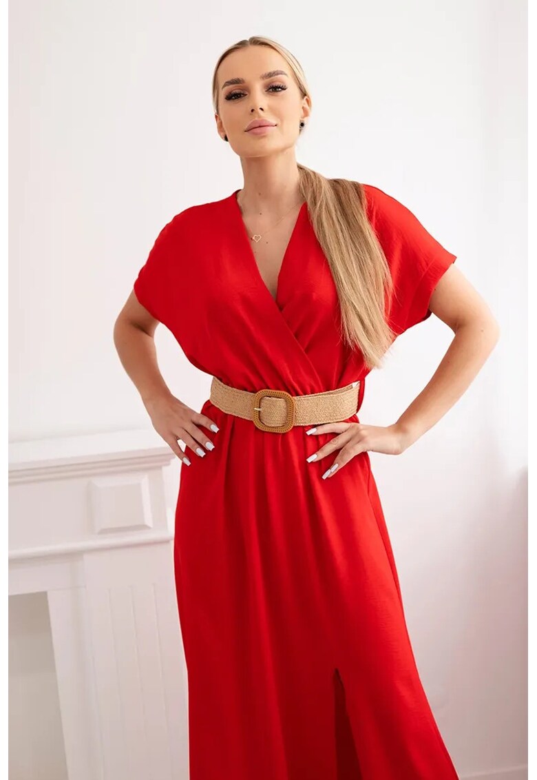 Rochie cu decolteu in V si o curea in talie -