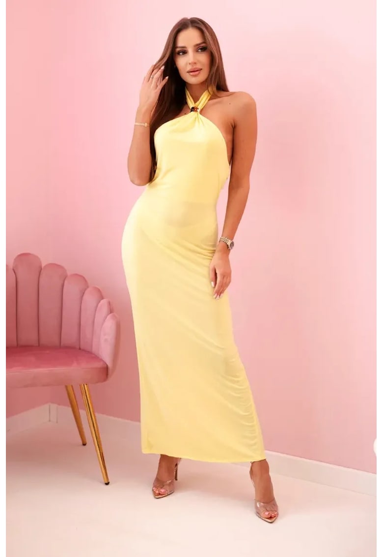 Rochie maxi cu slit pe spate -