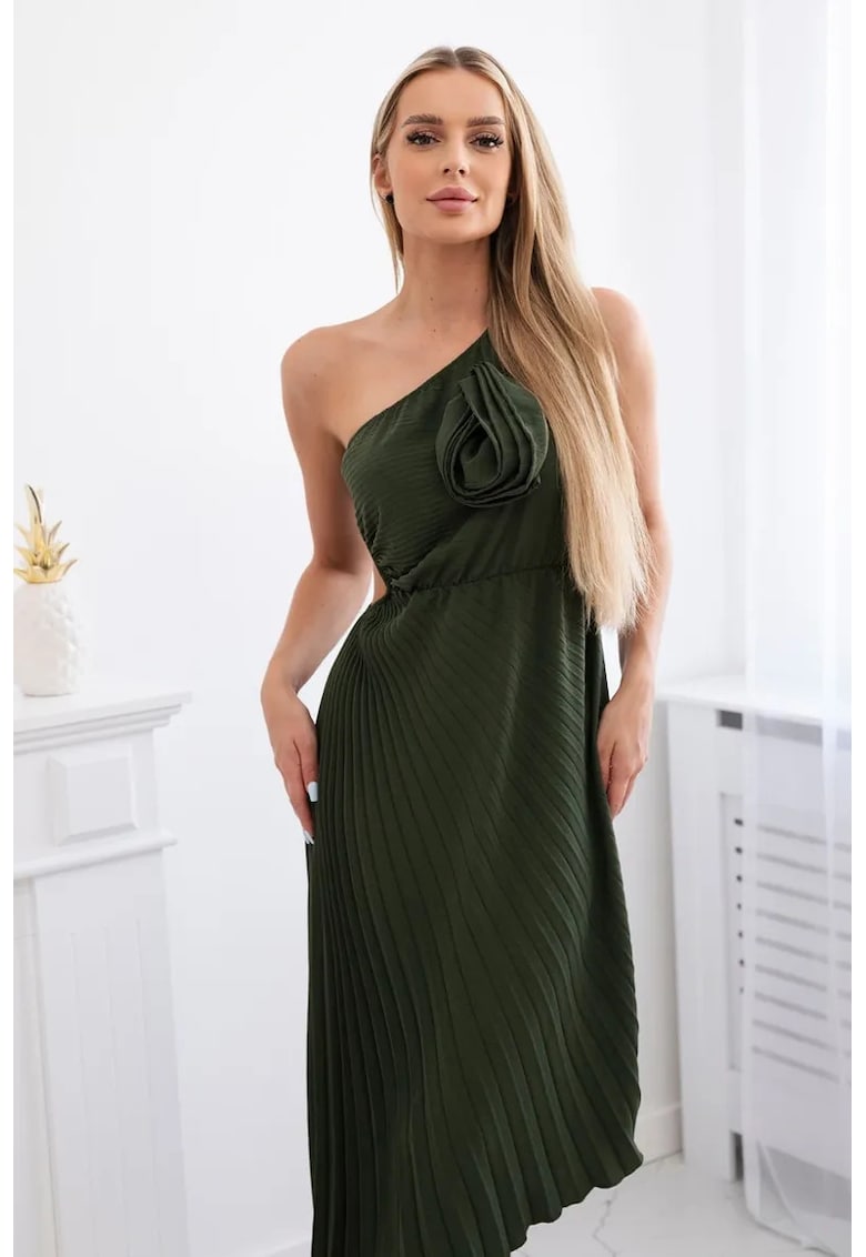 Rochie cu pliuri si terminatie asimetrica -