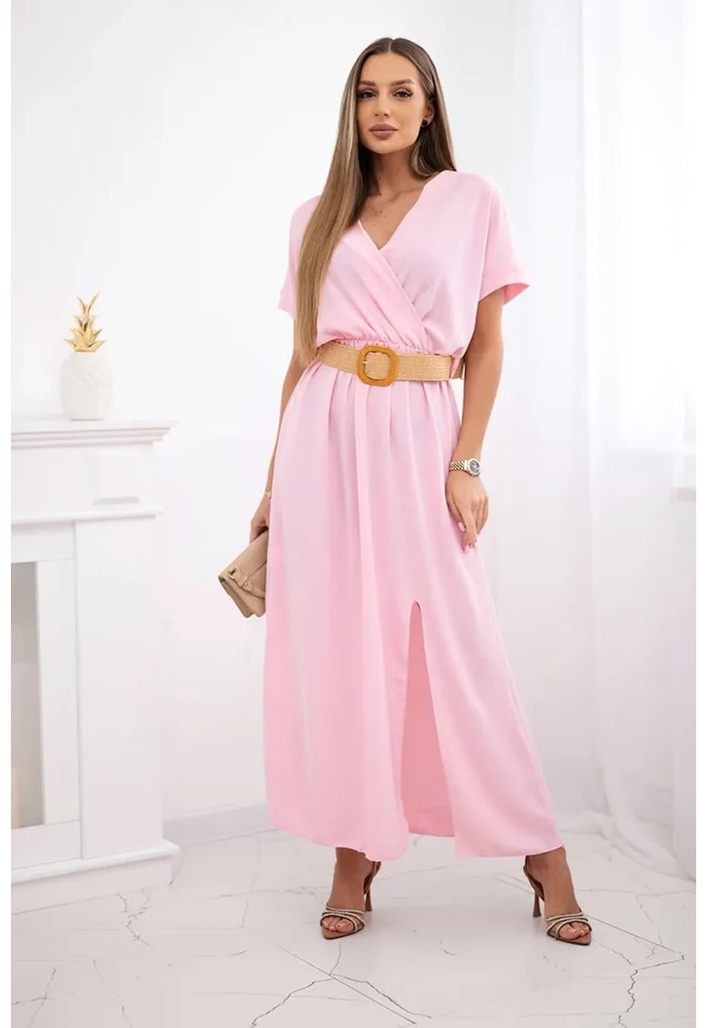 Rochie cu decolteu in V si curea in talie -