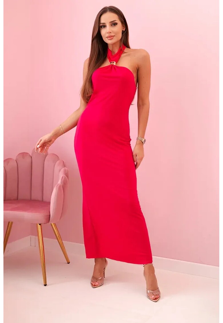 Rochie maxi cu slit pe spate -