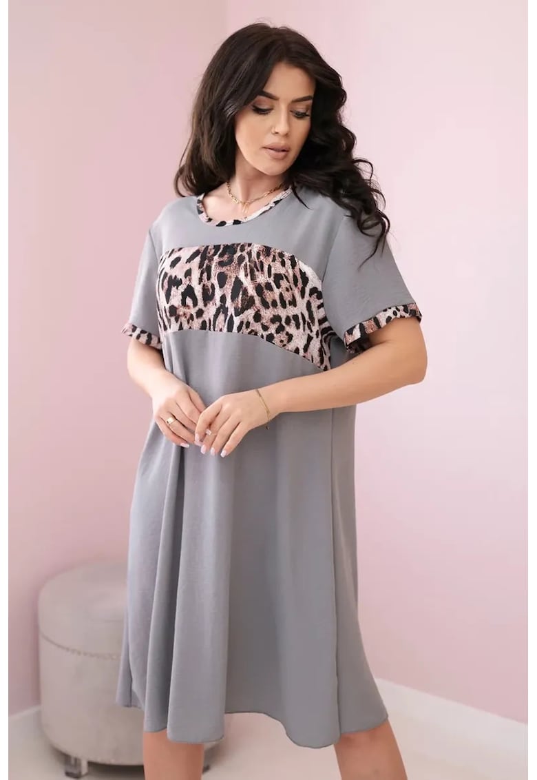 Rochie cu imprimeu leopard - Rochie cu imprimeu leopard -