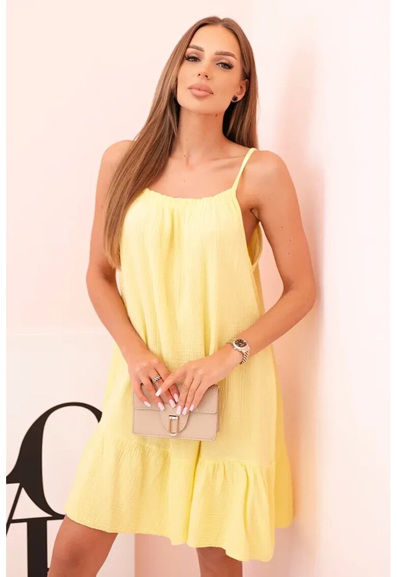 Rochie cu bretele si volane -