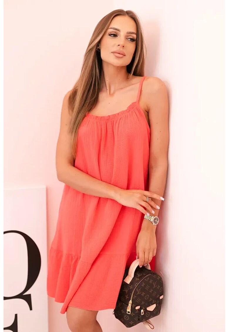 Rochie cu bretele si volane -