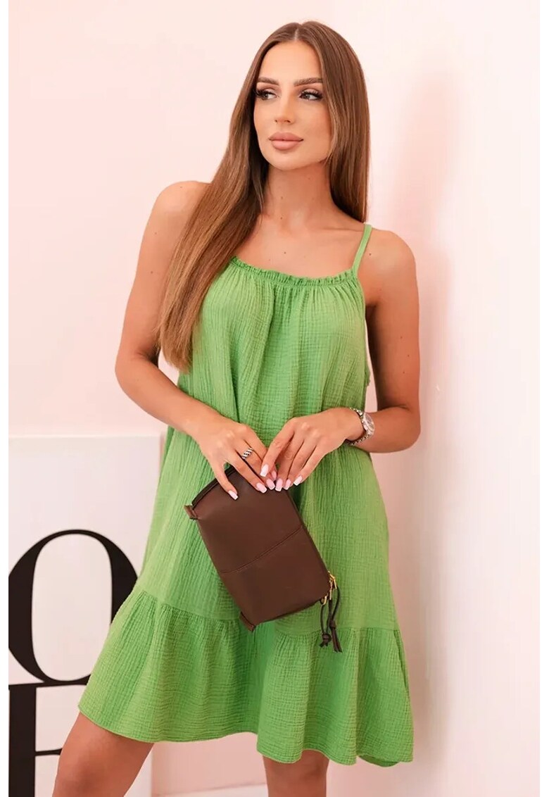 Rochie cu bretele si volane -
