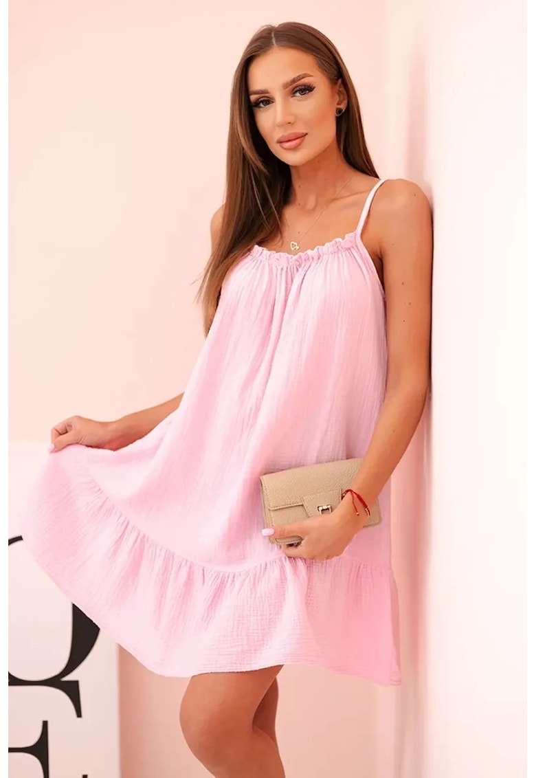 Rochie cu bretele si volane -